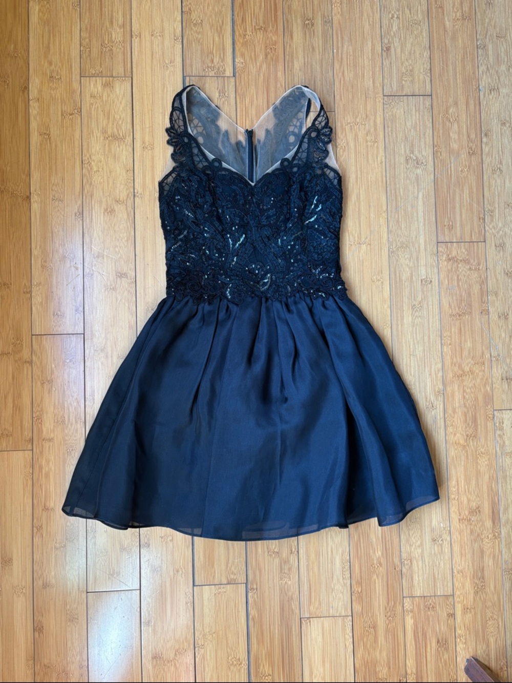 Marchesa Notte Black Sequin Mini Dress - 0